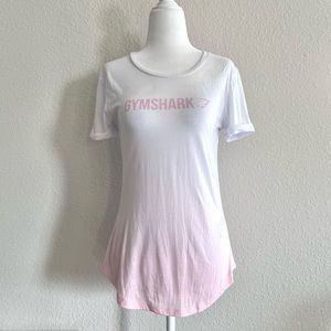 Gymshark Pink White Ombré T-Shirt with Back Cutout